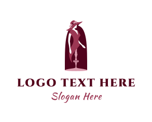 Maroon Lady Mannequin logo design