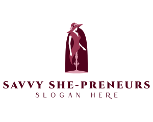 Maroon Lady Mannequin logo design