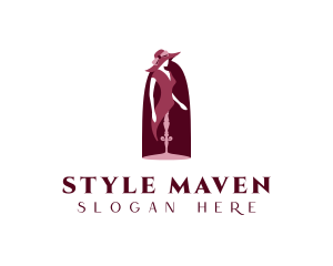 Maroon Lady Mannequin logo design