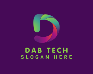 Gradient Tech Letter D logo design
