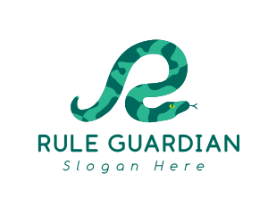 Green Snake Letter R logo design