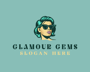 Woman Shades Pinup logo design