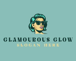 Woman Shades Pinup logo design