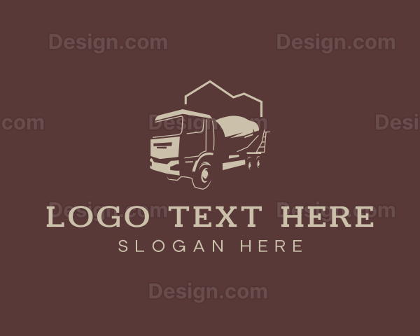 Construction Cement Mixer Logo