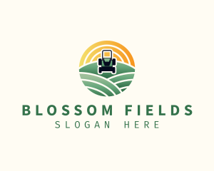 Field Lawn Mower Landscaping logo design