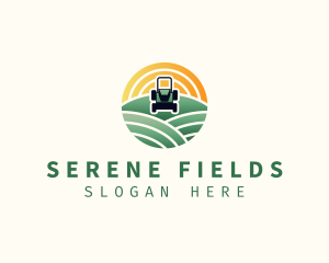 Field Lawn Mower Landscaping logo design