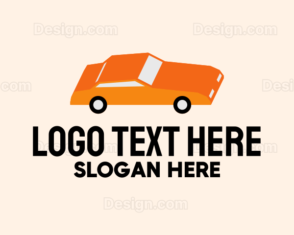 Orange Sedan Car Logo