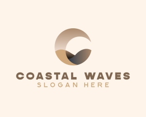 Wave Desert Letter C logo design