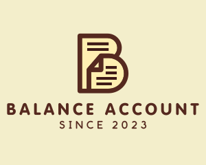 Paper Document Letter B logo design