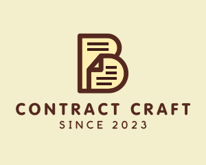Paper Document Letter B logo