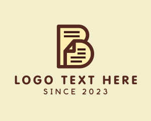 Contract - Paper Document Letter B logo design