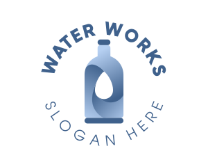 Bottle Water Drop logo design