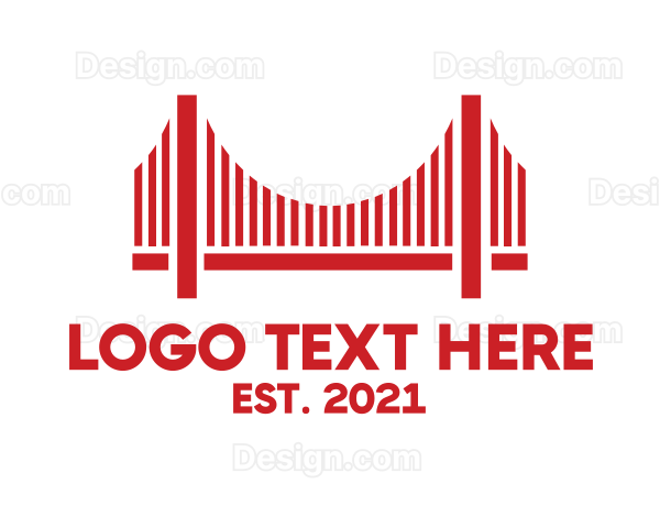 Red Suspension Bridge Logo