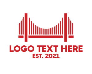 Red Suspension Bridge logo design