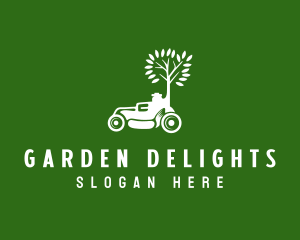 Tree Garden Lawn Mower logo design