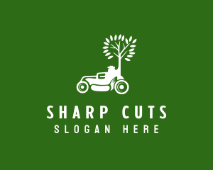 Tree Garden Lawn Mower logo design