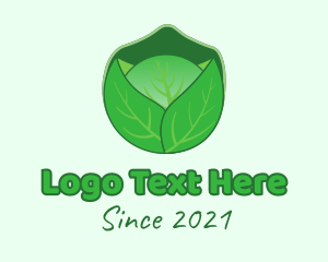 Green Cabbage  Vegetable logo