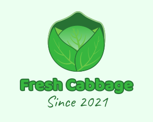 Green Cabbage  Vegetable logo