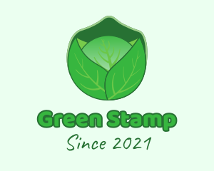 Green Cabbage  Vegetable logo design