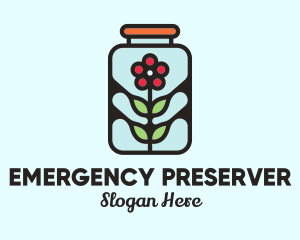 Jar Flower Preservation logo design