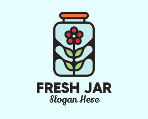 Jar Flower Preservation logo design