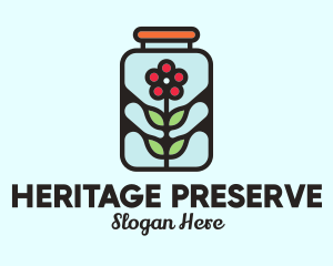 Jar Flower Preservation logo design