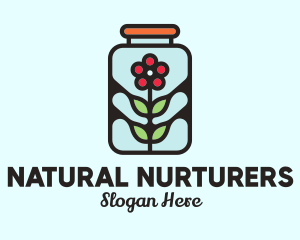 Jar Flower Preservation logo design