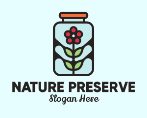 Jar Flower Preservation logo design