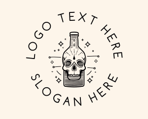 Skull Beer Brew Bottle logo