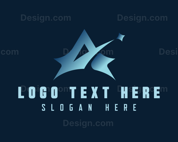 Shooting Star Arrow Letter A Logo