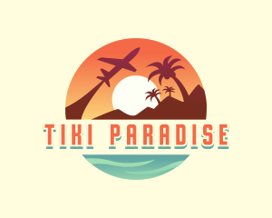 Tropical Plane Travel logo design