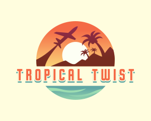 Tropical Plane Travel logo design