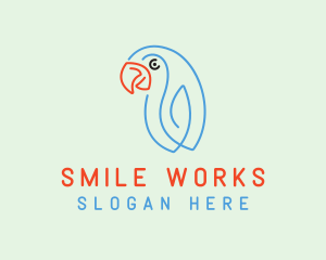 Minimalist Smiling Parrot  logo design