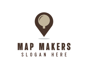 Coffee Cup Location Pin logo design