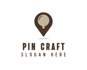 Coffee Cup Location Pin logo design