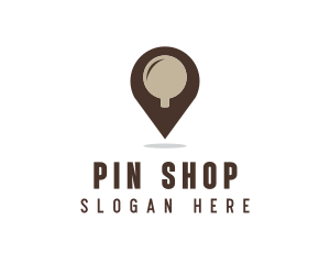 Coffee Cup Location Pin logo