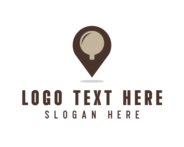 Coffee Cup Location Pin logo