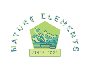 Nature Mountain Hiking logo design