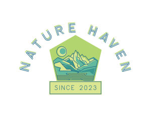 Nature Mountain Hiking logo design