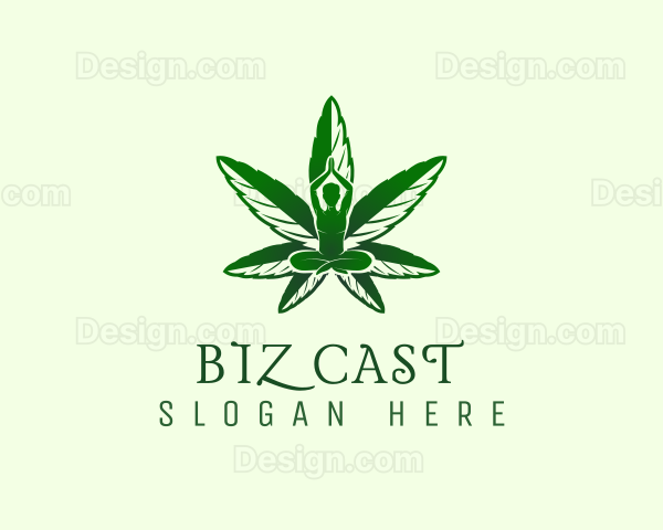 Green Cannabis Meditation Logo