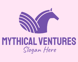 Purple Unicorn Horse logo design