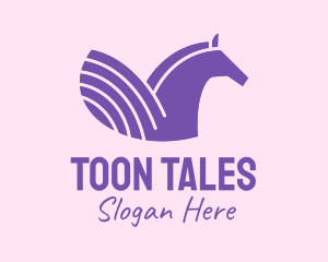 Purple Unicorn Horse logo design