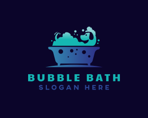 Pet Dog Bath Grooming logo design