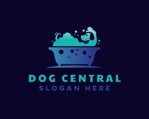 Pet Dog Bath Grooming logo design