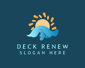 Solar Ocean Waves logo design