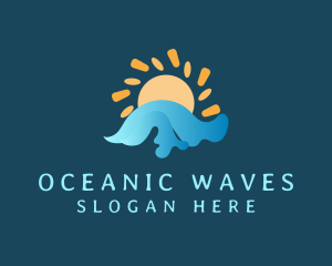 Solar Ocean Waves logo design