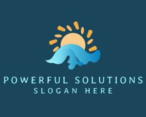 Solar Ocean Waves logo design