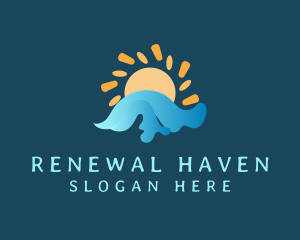 Solar Ocean Waves logo design