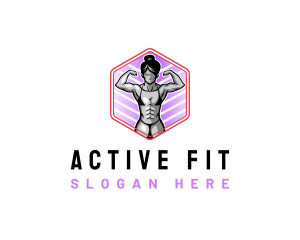 Woman Fitness Training logo design