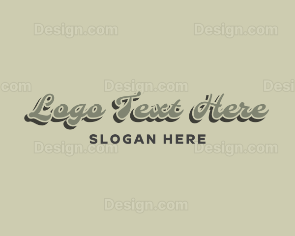 Retro Cursive Script Logo